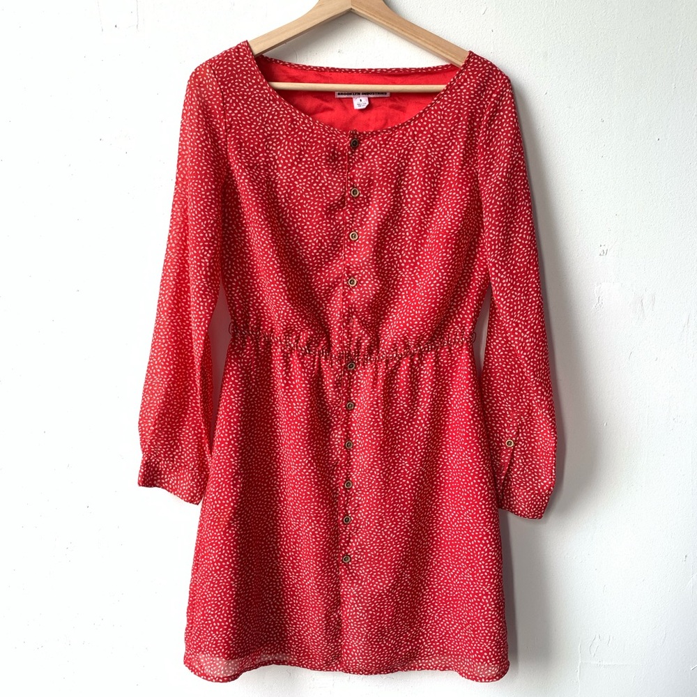 Brooklyn Industries Dotted Button Front Dress S - image 6